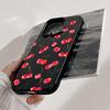 Creative Full Screen Red Cherry Phone Case For iPhone 16 15 14 13 12 11 Pro Max 16E X XR XS Max 7 8 Plus Shockproof Soft Cover