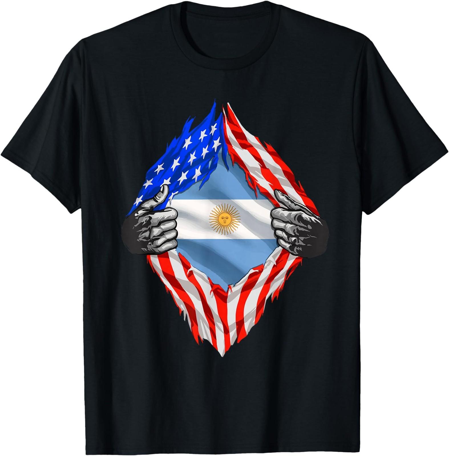 Argentina Shirt USA Argentina Flag Argentine Argentinian T-Shirt L