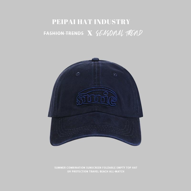 

Мягкий топ из стираного хлопка, сделанный из старой бейсболки, весенне-осенняя универсальная шляпа от солнца, ветрозащитная шляпа для пары, модная бейсболка M（56-58cm）