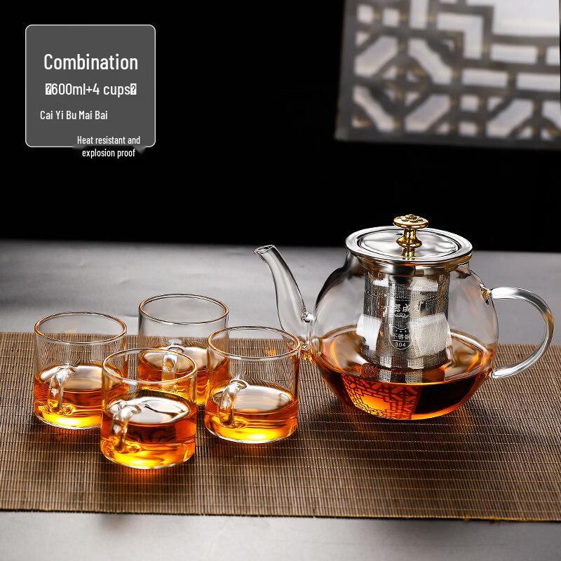 ZISIZ Heat-Resistant Glass Tea Kettle