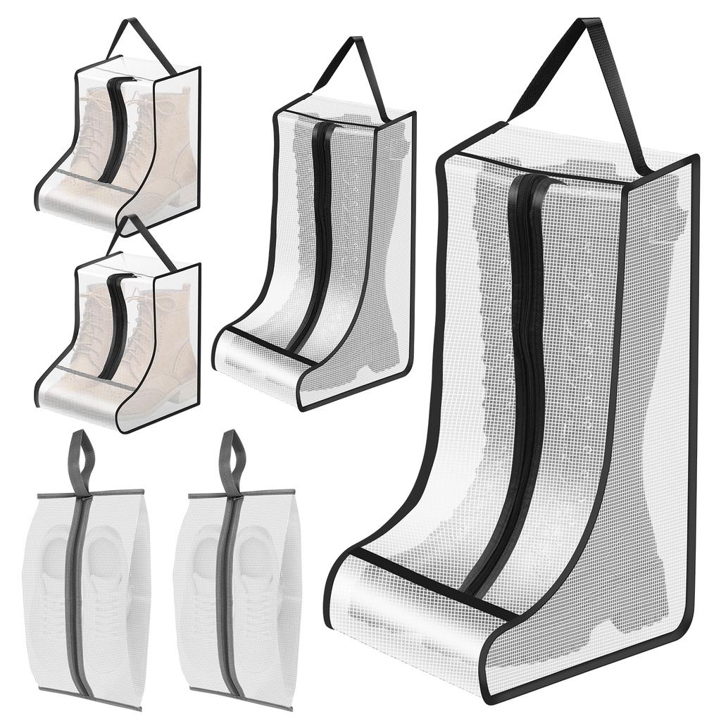 6Pcs Shoe Storage Bag Long Short Boot  Protection Cover Waterproof Dustproof Portable Travel Zipper Pouch Organizer