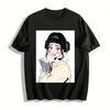 Cute Japanese Style Girl Holding Book Print Loose Sweatshirt Women's Casual Lazy Style Pullover For Spring Autumn Pure Cotton T-shirt