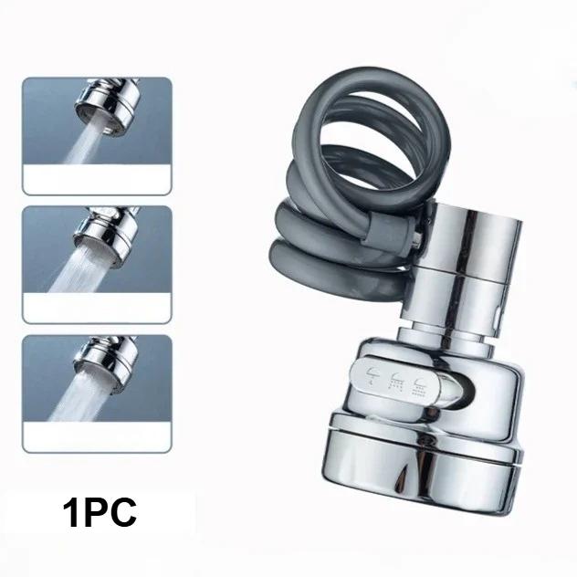 3 Modi Küchenspüle Wasserhahn Verlängerung mit dehnbarem Schlauch 360 Grad drehbarer Wasserhahn Düsenadapter Heim Wassersparender Sprudler