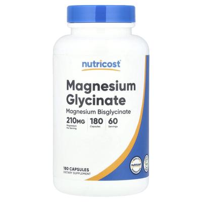 Magnesium Glycine, 210 Mg, 180 Capsules (70 Mg Per Capsule)