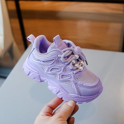 Scarpe Sportive da Ragazza 2024 Primavera e Autunno Nuove Scarpe di Perle per Bambini Studenti Bambini Antiscivolo Suola Morbida Scarpe Casual