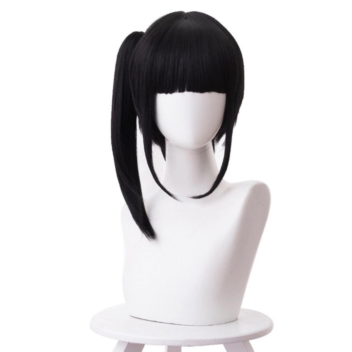 

Black unilateral high ponytail sideburns bangs chemical fiber synthetic wig | Japanese girlish wig | animation reality show wig
