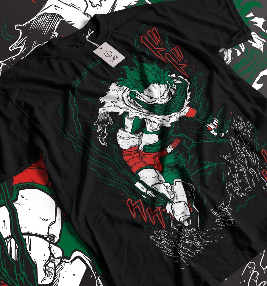 Izuku Midoriya Deku T-Shirt My Hero Academia bakugou Anime T-shirt Size