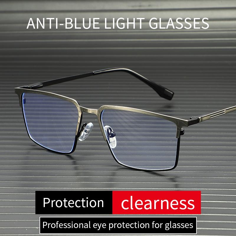 

Business Glasses With Metal Frame For Reading Newspapers High-Definition Mobile Phone Viewing And Blue Light Protection 6005