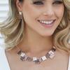 Fashion Drip Oil Square Necklace and Earrings Set for Women Accessories New Trendy Gold Color Jewelry Sets Daily Party Prom Gift