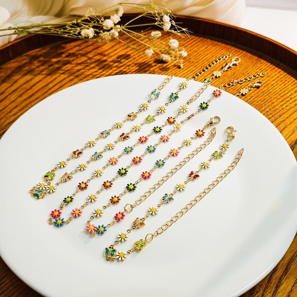 Dopamine Fresh Butterfly & Daisy Forest Necklace and Bracelet Set for Women
