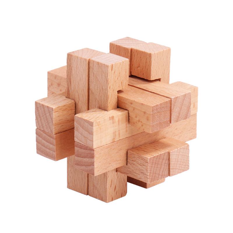Luban Lock Classical Wood Puzzle Set for Kids - Mortise and Tenon Design
