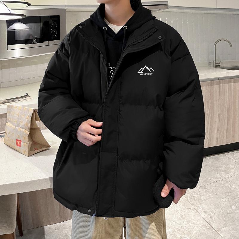 Casual High Collar Winter New Style Thickened Warm Windproof Couple Down Jacket Men's Jacket Loose Bread Coat Trendy