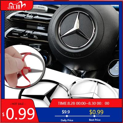 GLC GLB 1pc Car ABS Plastic Steering Wheel Logo Circle Trim Sticker for Mercedes Benz AMG W204 W213 W205 W211 W176 W177 W203 Ac