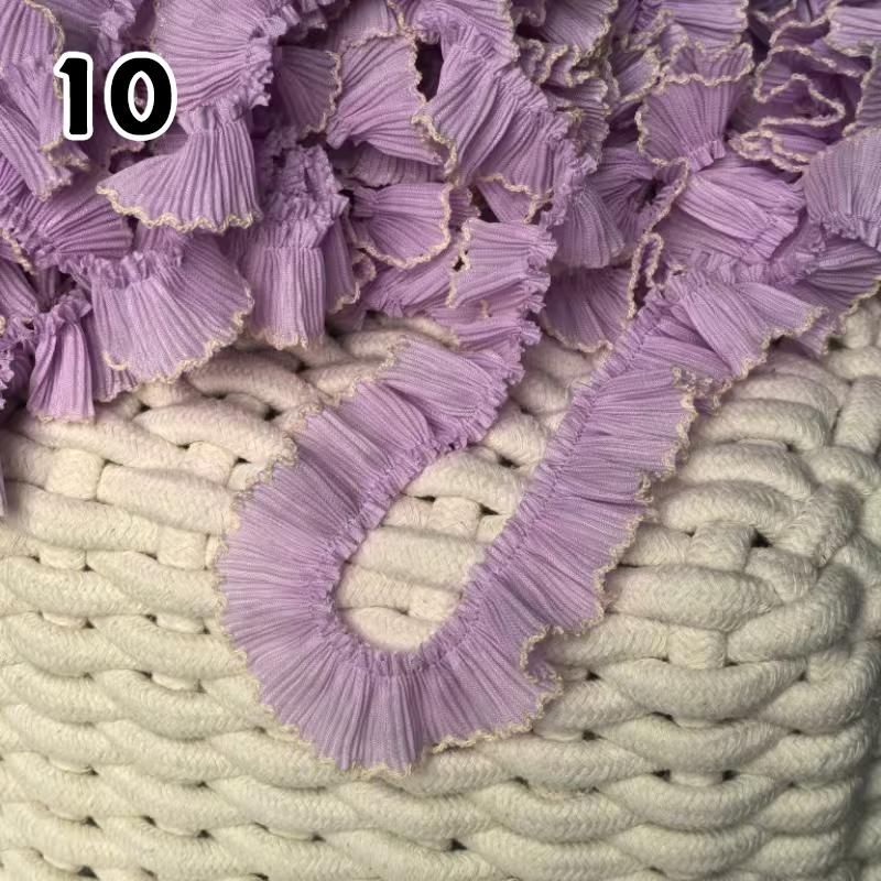 1M Lace Ribbon Sheer Chiffon Elastic Ruffle Ribbon Lace Trim for Dress Diy Apparel Sewing Fabric Wedding Party Accessories New