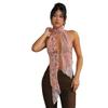 European and American style women's clothing spring and summer new contrasting color printing sexy big halter hollow neck strap-on vest