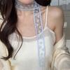 1Pcs Long Ribbon Head Scarf White Bowknot Hairband Kerchief New Hair Scarf  Summer Headwear