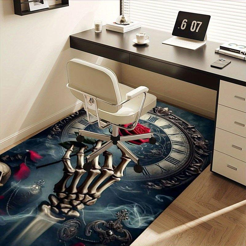 "Timeless Beauty: Gothic Skeleton Hand Holding Red Rose Wall Art Print"Office Mat Home Decor Office Desk Chair Carpet for office ph84