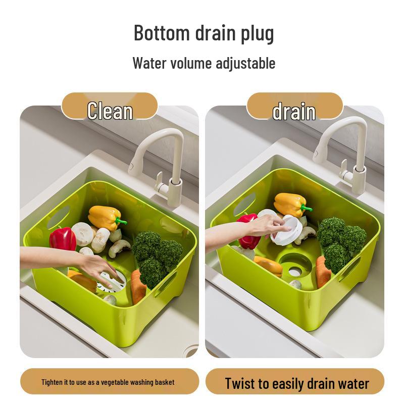 Multi-functional Kitchen Sink Draining and Washing Basket for Vegetables, Fruits, Rice, and More