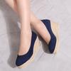 2026 Princess Kate's Same Suede Wedge Single Shoes Women Shallow Mouth Espadrilles Spring&Autumn Sandals High Heels Ladies Shoes