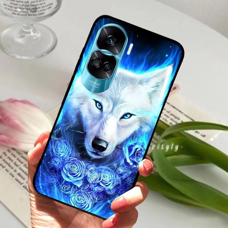 Voor Honor 90 Lite Honor90 Pro 5G Hoesje Siliconen Zacht Geschilderd Zwart Bumper Funda Coque voor HONOR 90 Pro 90Lite Beschermtas