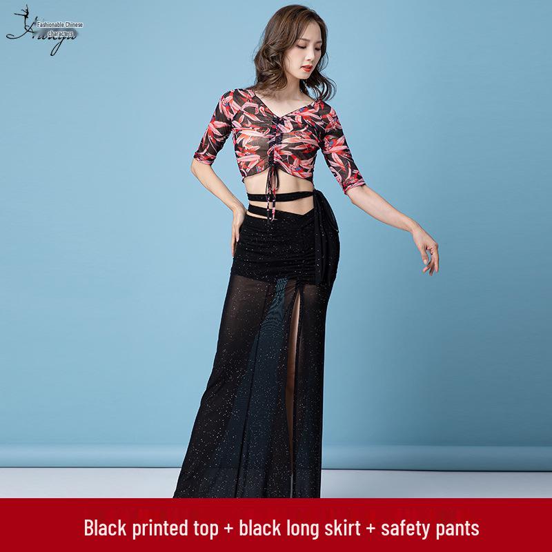 Women's Belly Dance Practice Costume - 2025 New Sexy Oriental Long Dress Beginner Performance Set