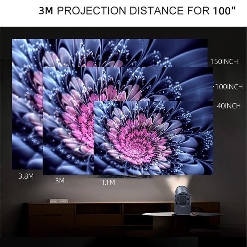 HY-300-PRO-KTV Mini Portable Projector Support 4K Full HD 1080P Video Android Projector Movie Home Theater Sound System