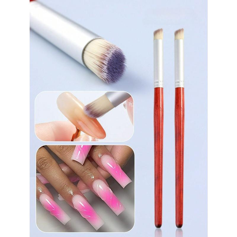 1Pcs Thick Head Nail Art Smudge Brush Nail Art Gradient Blush Brush, Gradient Brush Wooden Handle Nail Painting Brush For Home DIY Nail Art Tools