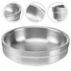 Thicken Seasoning Dish Saucer Appetizer Plate Stainless Steel Dish for Home Restaurant Daily Use (Diameter in 9cm)