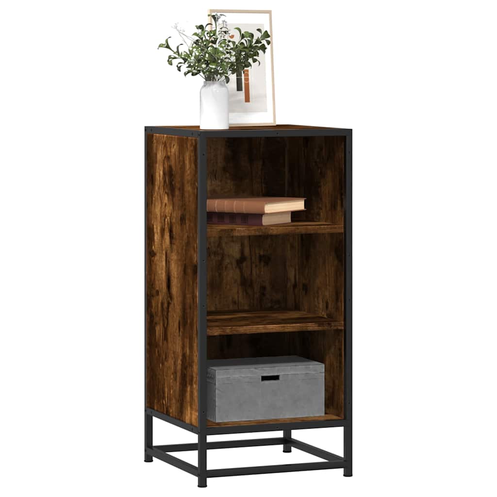 Sideboard Smoked Oak 35.5 x 35 x 76 cm Wood Based Panel and Metal