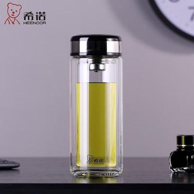 Xinuo XN-6751 Double-Walled Glass Travel Bottle with Infuser