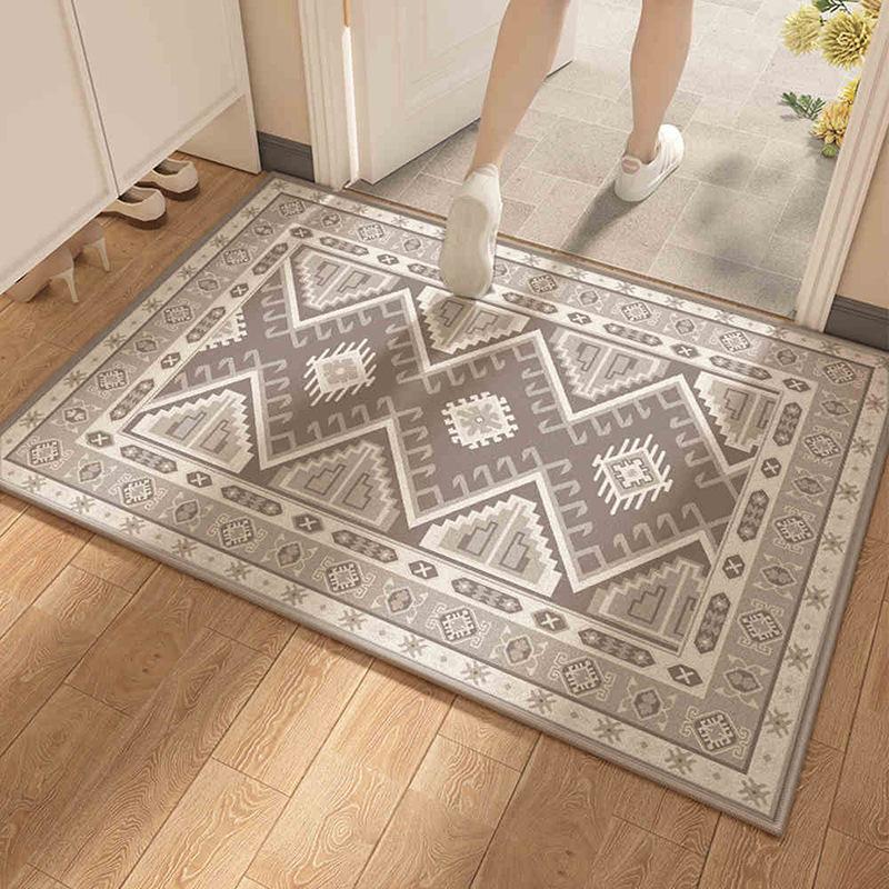 American Light Luxury Home Floor Mat Household Water-Absorbing Non-Slip Crystal Velvet Floor Mat Entrance Door Dirt-Resistant And Easy To Take Care Of