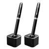 ABINECS Pen Stand, Ballpoint Pen Holder for 1 Pen, Office Reception Desk (Set of 2, Black)