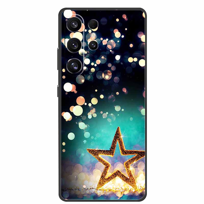 For Samsung Galaxy S26 Ultra Case Bumper Starry Sky Soft Silicone TPU Back Cover for Samsung S26 Ultra Phone Case Cute Cat Cover
