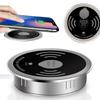 15W Smart Home Furnishing Built In Desktop Wireless Charger with USB Fast Charging Black