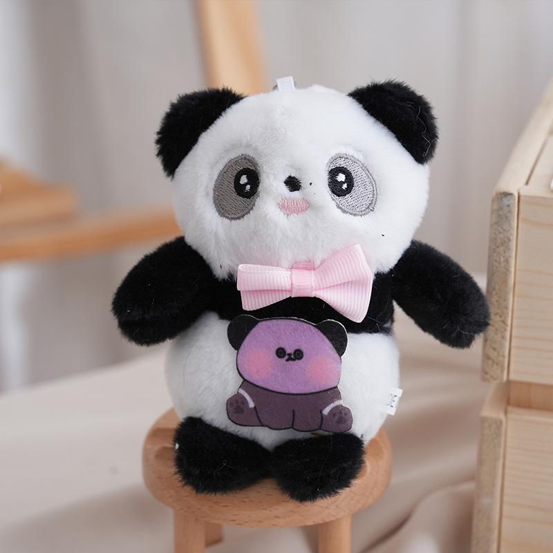 Cute Cartoon Giant Panda Plush Backpack Keychain Doll and Ornament Gift