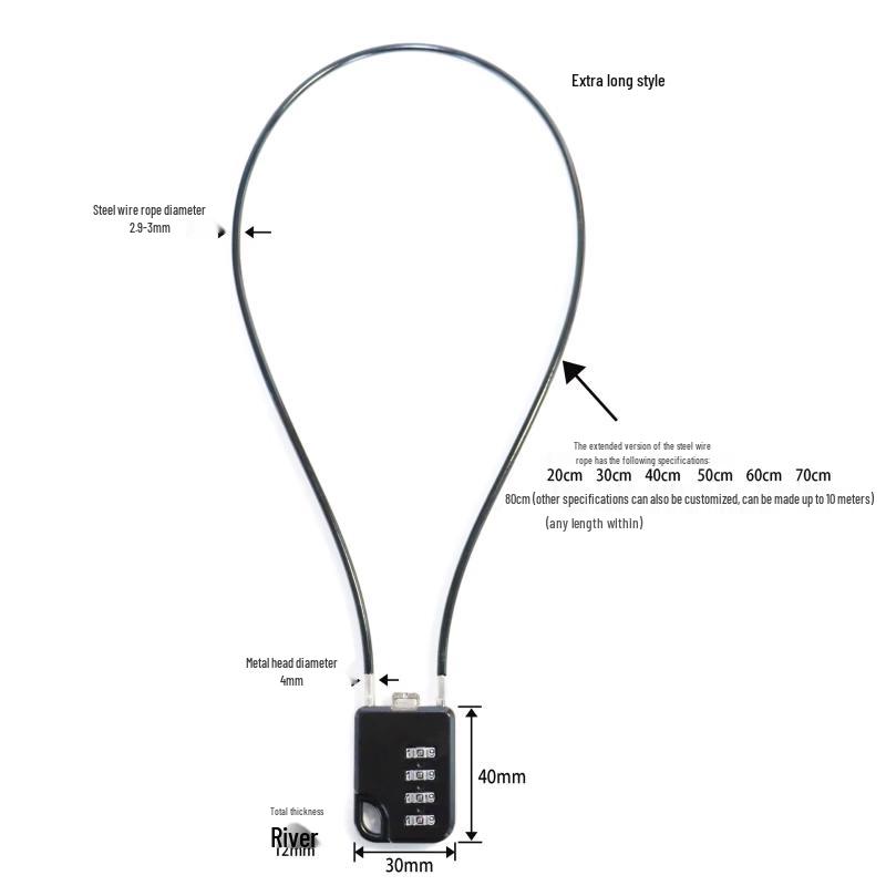 

MDNGMDNG Outdoor Combination Cable Lock 30cm
