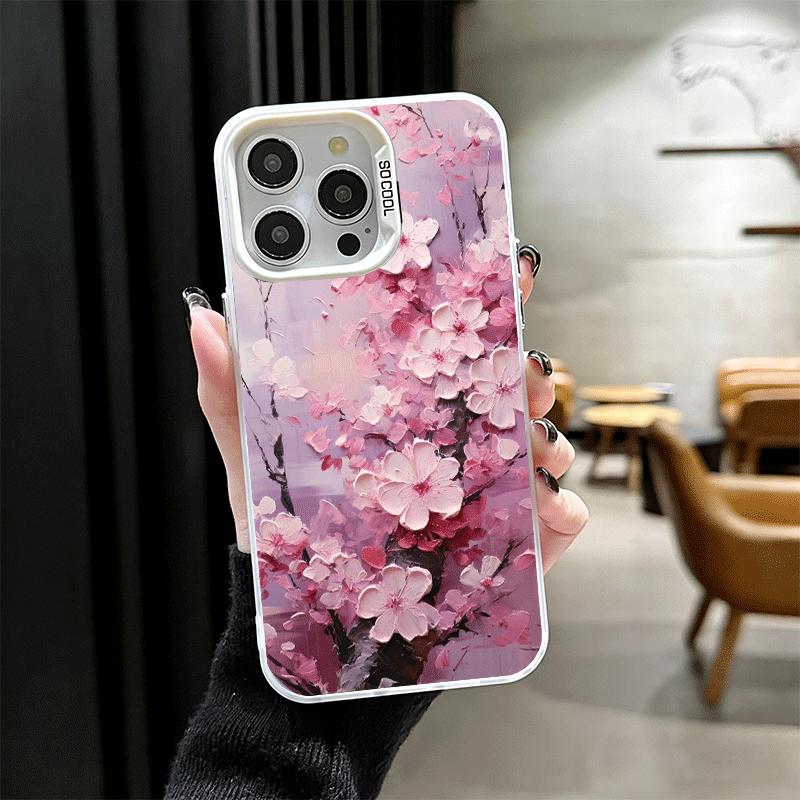 Cherry Blossom Sakura Fashion Soft Phone Case for iPhone 15 16 17 Pro Max 17Air 16E 14 Plus 13 12 Mini Shockproof Cover Back She