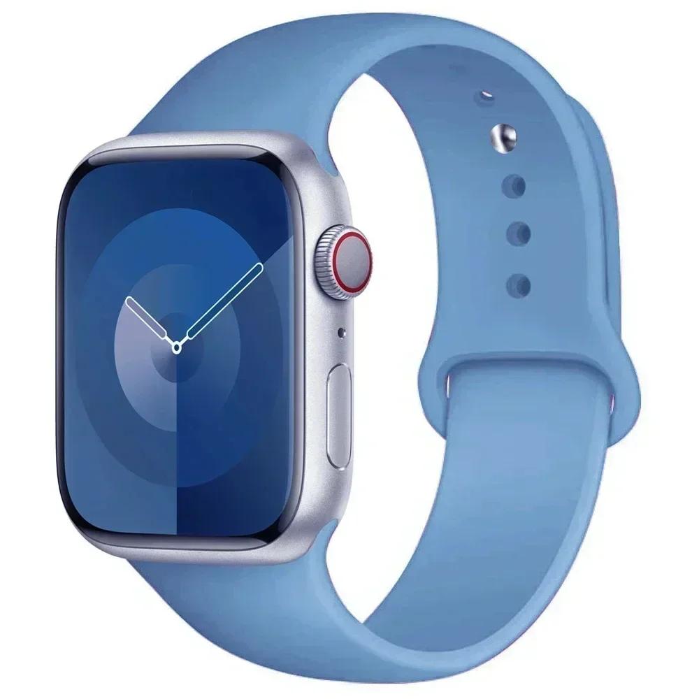 Silicone Band For Apple Watch straps 45mm 44mm 40mm 41mm 42mm-46mm sport bracelet iwatch series 8 7 6 5 4 3 SE 9 10 Ultra 2 49mm