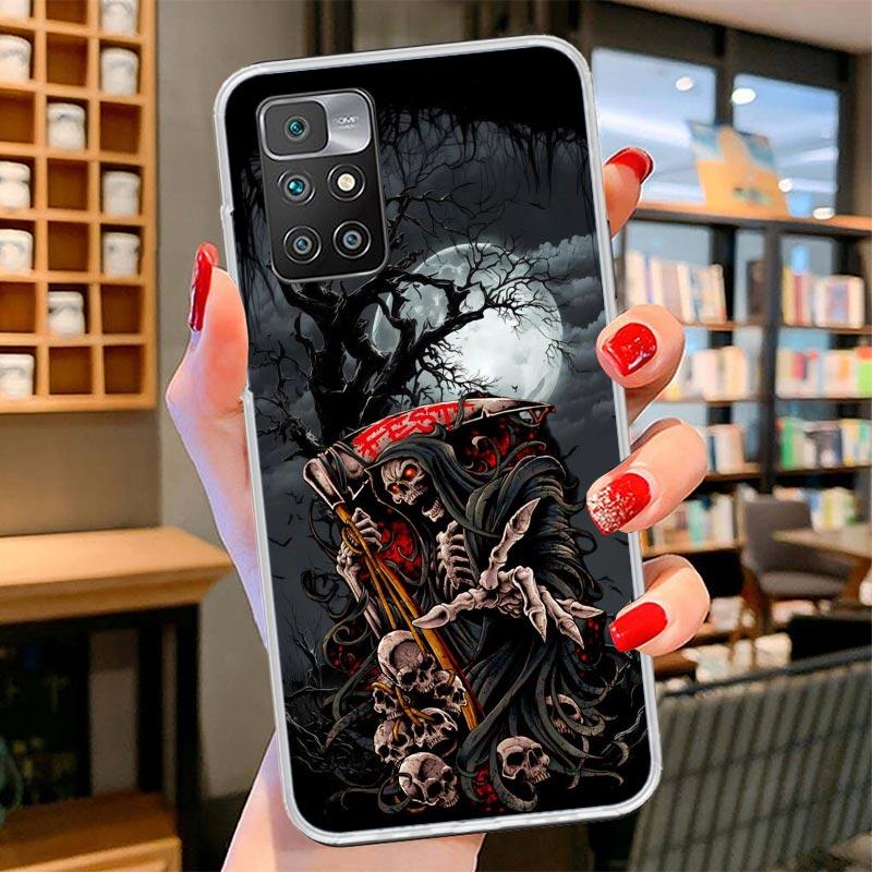 Death Grim Reaper Skull Scythe Phone Case For Xiaomi Poco F7 Ultra X7 X6 X5 Pro M7 Redmi 15C 15 13C 13 12C 12 10C 10 9A 9C 9T 9