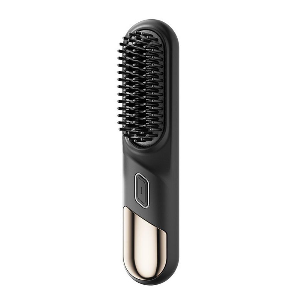 USB Rechargeable Electric Hair Brush 4-Levels Temperature Hot Comb Straightener  Straight Hair