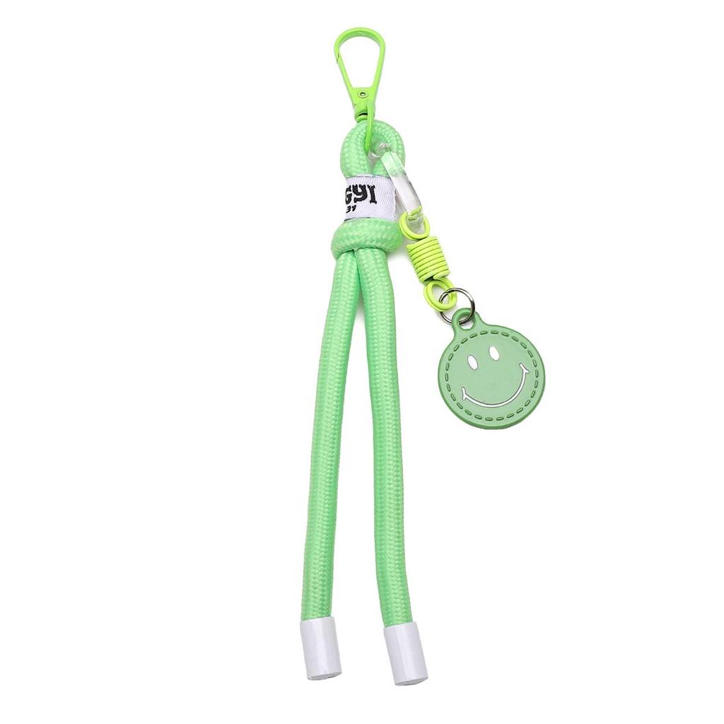 Alloy+nylon Woven Smiley Face Keychain For DIY Bag Accessories