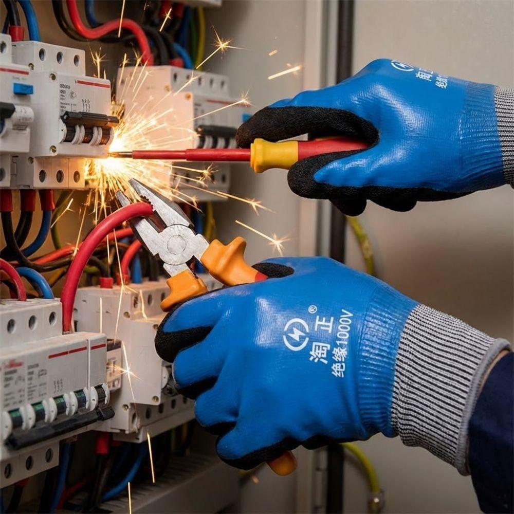 High Elasticity Electrician Insulating Gloves Anti Slip Safety Protective Gloves Worker Safety