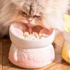 Slanted Mouth Pet Feeder Bowl Ceramic Cat High Foot Bowl Cat Slow Food Bowl  for Feeding