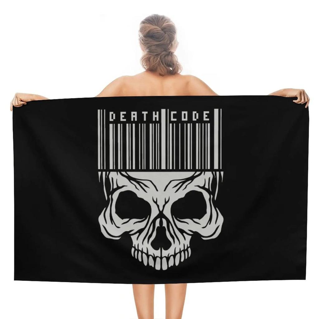 Gotisches Totenkopfmuster Druck Strandtuch Mikrofaser Abdeckung Sonnenschutzdecke Heimdekoration Yoga Fitnessstudio Schnelltrocknend Schwimmponcho Handtuch