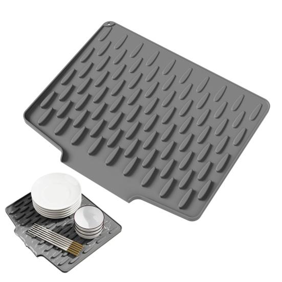 Silikonová odkapávací podložka Žáruvzdorná Protiskluzová Kuchyňská sušicí podložka Design pro odvod vody Hotelová kuchyňská podložka na sušení nádobí