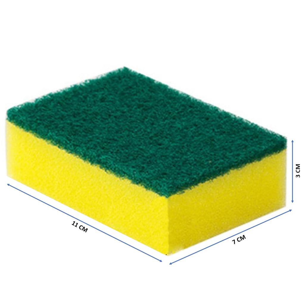 JAXHOM Scrubber Sponge Pad for Utensils – 6 Pcs Non Scratch Scouring Pads for Dishwashing, Tawa, Kadhai & Kitchen Cleaning – 11x7x3 Cm