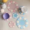 1pc Heat Insulation Coaster High Temperature Resistant Potholder Home Coaster Silicone Bowl Pad Soft Cup Mat Placemat Flower Placemat Flower Coaster