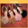 Trendy Womens Beach Tide Sandals With Stylish Lace Up And Artificial Hair Ball