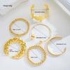 17KM 6 stuks Vintage Elegante Bloemige Design Metalen Brede Armband Set voor Vrouwen Mode Overdreven Kralen Open Manchet Armband Dagelijkse Sieraden