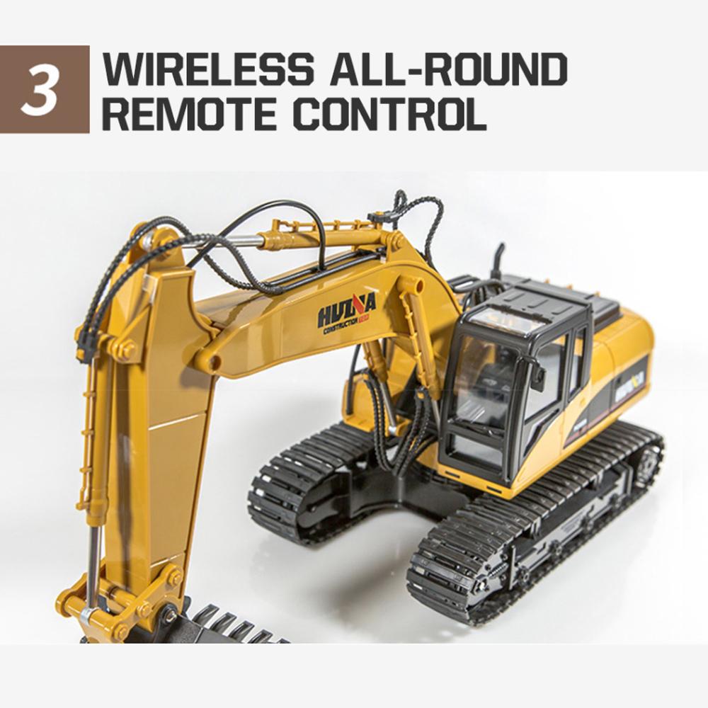HUINA 1535 Remote Control Excavator 1/14 Engineering Vehicle 2.4Ghz RC Car 15 Channel Truck Car Model Kids Boys Toys Kids Gifts